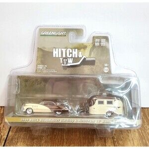 GreenLight Hitch & Tow Series 26 1949 Buick Roadmaster Hardtop Airstream 1:64